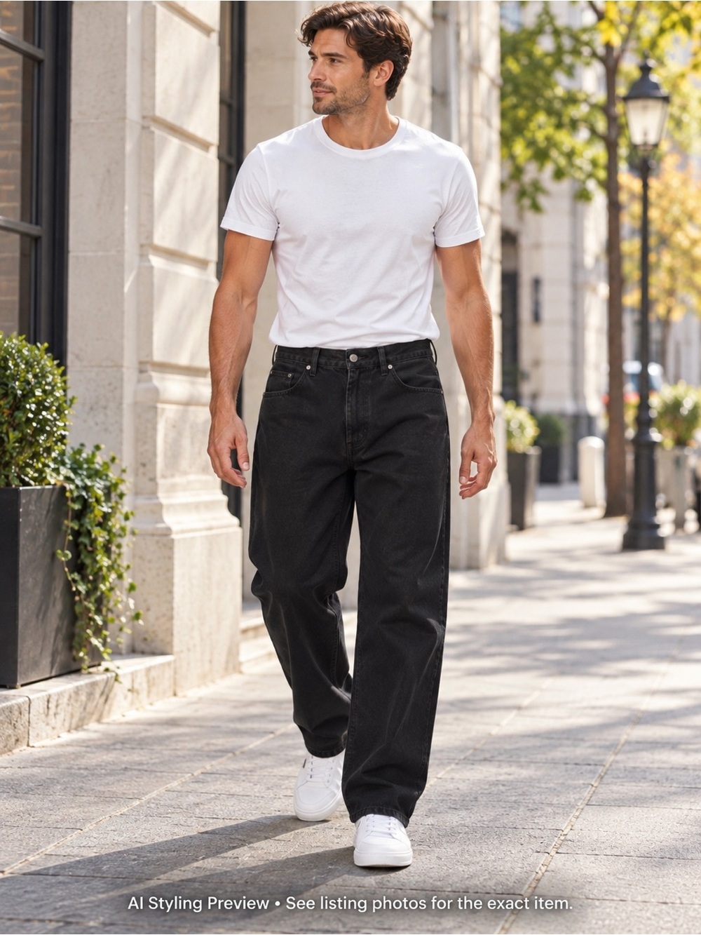 Nautica Men’s 34x30 Black Relaxed Fit 100% Cotton Jeans Straight Leg